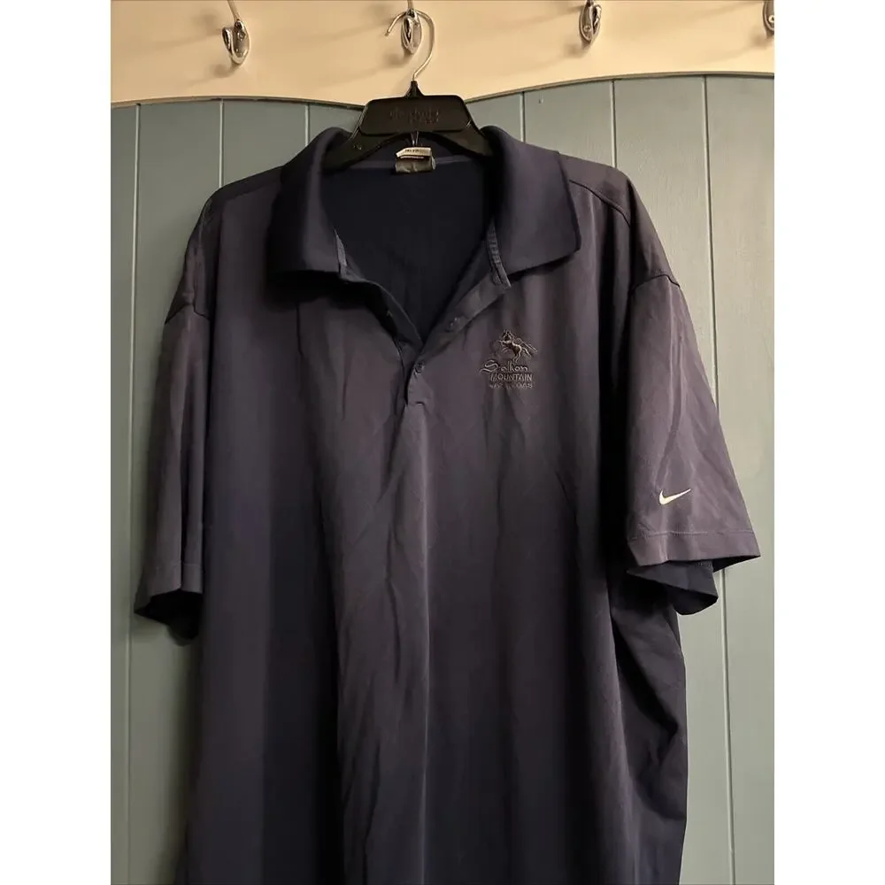 Nike‎ Men's 3XL Golf Polo Shirt Blue Short Sleeve Stallion Mountain NV Course